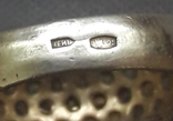 Серебряное кольцо с  камушками 925 пробы, фото №5