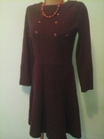 Шерстяное платье бордо, р.М-L, на осень-зиму, фото №3
