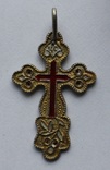 Старинный серебряный крестик с эмалями., фото №2