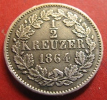 Німеччина Баден 1/2 крейцера 1864, фото №4