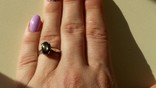 Кольцо серебряное 925 натуральный черный звездный сапфир., фото №5