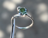 Кольцо с  муассанитом 1.56ct BLUE GREEN., фото №5