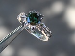 Кольцо с  муассанитом 1.65ct BLUE GREEN., фото №2