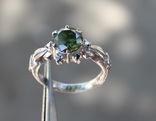 Кольцо с  муассанитом 1.65ct BLUE GREEN., фото №4