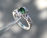 Кольцо с  муассанитом 1.65ct BLUE GREEN., фото №5