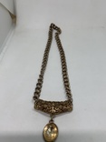 Ожерелье золотистое с Англии с камушком, фото №3