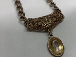 Ожерелье золотистое с Англии с камушком, фото №4