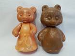 Медведь и медведица , 18 и 19 см. подвижные игрушки СССР . счастливая Советская семья :), фото №2