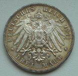 Вюртемберг 3 марки 1911 г., "Серебряная свадьба Вильгельма и Шарлотты", фото №5