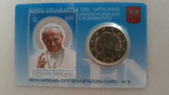 50 євроцентів 2014 Vatican city stamp&amp;coin card #5, фото №2