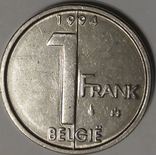 Бельгия 1 франк 1994 - «BELGIE», фото №2