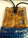 Кулон муранского стекла Мурано с золотой фольгой, фото №2