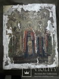 Икона большого размера «Кирик и Улита со святыми» 53,5х44,5 под реставрацию, фото №3