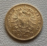 10 марок 1873-С года Германия Пруссия золото 3,98 грамм 900’, фото №3