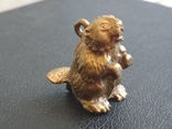 Барсук бронза брелок коллекционная миниатюра, фото №2