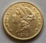 20 $ 1878 год США золото 33,4 грамма 900’, фото №2
