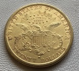 20 $ 1883 год США золото 33,4 грамма 900’, фото №3