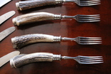 Винтажный комплект ножей и вилок Solingen На 12-ть персон.Ручка рог косули., фото №7