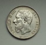 5 франков 1871 г. Бельгия, серебро, фото №10