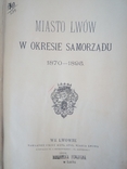 Miasto Lwów w okresie samorządu 1870-1895.Lwów.Z Drukarni W.A.Szyjkowskiego.1896., фото №2