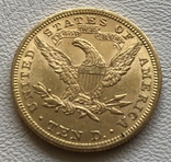 10 $ 1881 год США золото 16,7 грамма 900’, фото №3