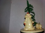 Елочная игрушка Дед Мороз с зайцем под елкой., фото №2