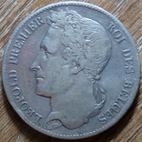 Бельгия 5 франков 1849 г., фото №3