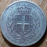 Sardinijskoe kor - po 5 lirów 1839 r., numer zdjęcia 2