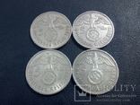 5 марок 3 рейх. 4шт. 1936,1937,1938,1939, фото №2