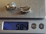 Серьги серебро 925 проба. Вес 5.84 г., фото №8