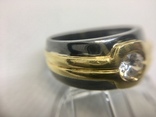 Золотое (750) кольцо золотое двухцветное с бриллиантом 0,40 карата., фото №11