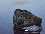 Срібний перстень , патріотика , з орлом і надписом «Бог з нами», фото №6