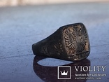 Срібний перстень , патріотика , з орлом і надписом «Бог з нами», фото №7