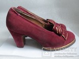 Женские туфли Германия до 1945 года. Замшевые с позолотой., фото №6