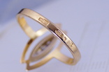 Золотое кольцо 583 с бриллиантами 0, 128карат, фото №5