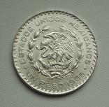 Мексика, 1 песо 1963, серебро, фото №8