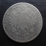 1 флорин 1861  Австро-Венгрия  серебро    (,I.6.3)~, фото №2