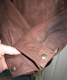 Оригинальная женская кожаная куртка-косуха с поясом . Лот 234, numer zdjęcia 4