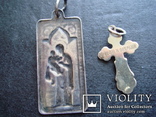Подвески в форме иконки и креста, серебро, вес 2,8гр., фото №3