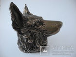 Серебряная фигура Голова волка или собаки ( серебро 800 пр. вес 552 гр ), фото №5
