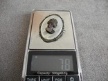 Брошь камея серебро перламутр (серебро 800 пр вес 7,8), фото №9