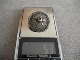 Брошь с гранатом (серебро 800 пр, вес 5,3 гр), фото №9