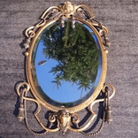 Старинное Зеркало бронза детализация, фото №2