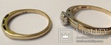 Золотое кольцо с бриллиантом и обручальное кольцо – набор, фото №7