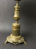 Старинная бронзовая настольная лампа светильник торшер 55см, фото №6