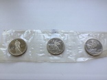 Спайка трёх новодельных монет 20,30,40 лет победы.  Пруф, фото №2