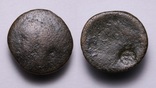 Невизначена бронзова антична монета з надчеканкою, фото №2