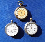 3 шт Карманных часов Remontoir серебро 1880-1915 гг Швейцария, фото №3
