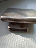 Серебряный портсигар 875 проба, полихромная роспись, лак., фото №7