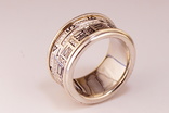 Золотое итальянское брендовое кольцо Календарь 750 пробы с бриллиантами 0,57кт., фото №2